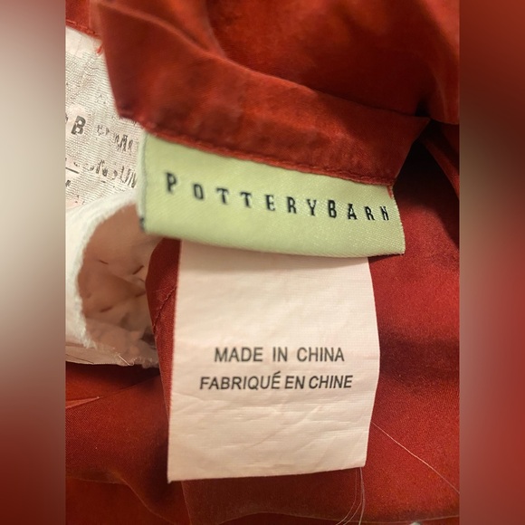 SOLD Pottery Barn Velvet Silk Cotton Quilted Standard Sham Ruby Red 20x26 - Picture 9 of 11